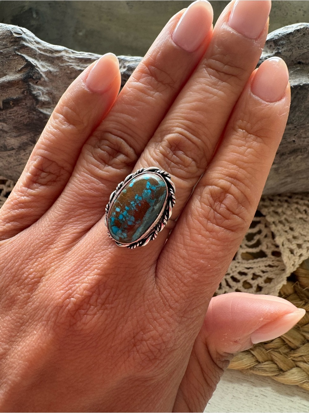 925 STERLING GENUINE TURQUOISE RING